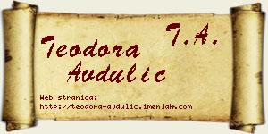 Teodora Avdulić vizit kartica